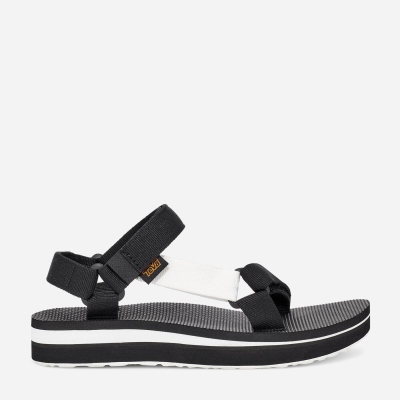 Teva Midform Universal - Women's Teva Sandals - Black / Light White | India (HGWM58643)